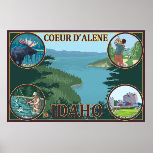 Coeur D'Alene, IdahoScenic reser affischen Poster