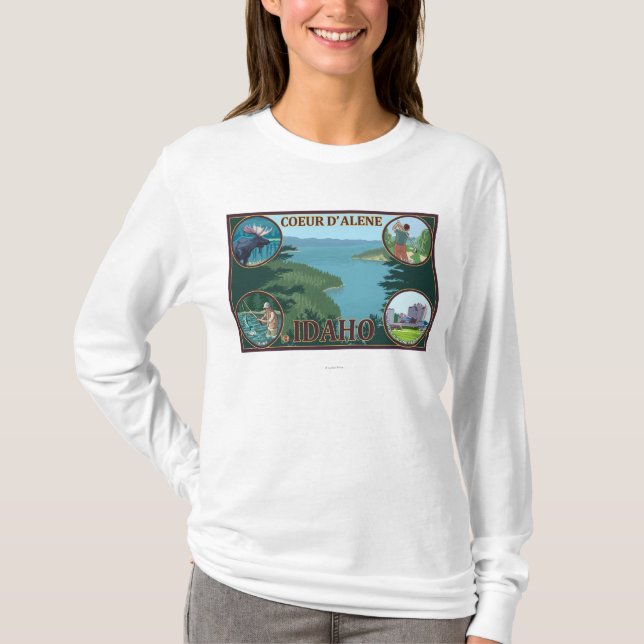Coeur D'Alene, IdahoScenic reser affischen T-shirt (Framsida)