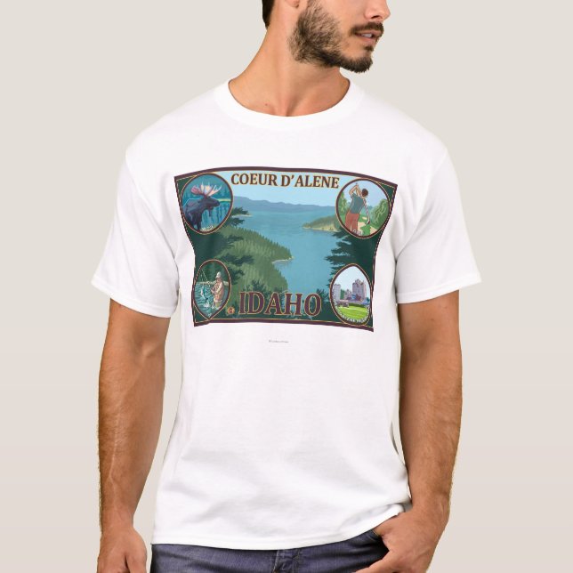 Coeur D'Alene, IdahoScenic reser affischen T Shirt (Framsida)