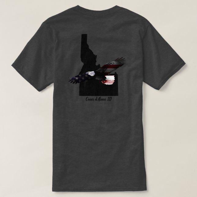 COEUR D'ALENE - SOARING PATRIOT EGLE IDAHO T SHIRT (Design baksida)