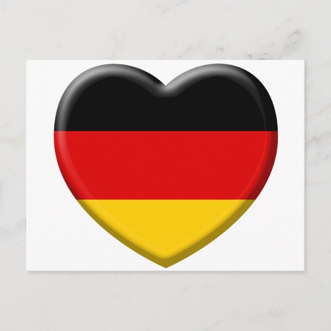Coeur drapeau Allemand j'aime l'Allemagne Vykort (Framsida)