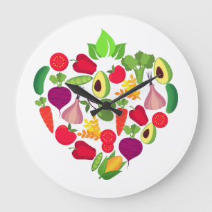 Coeur Fruits et légumes" Stor Klocka