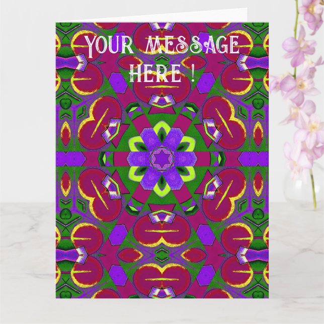 Cœurs kaléidoscope - Hearts painting kaleidoscope Kort (Orkide)