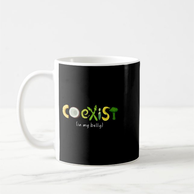 Coexistera Vegetable Broccoli Parody Funny Vegan A Kaffemugg (Vänster)