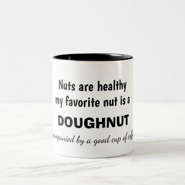 Coffe and Doughnut Humor Två-Tonad Mugg (Center)