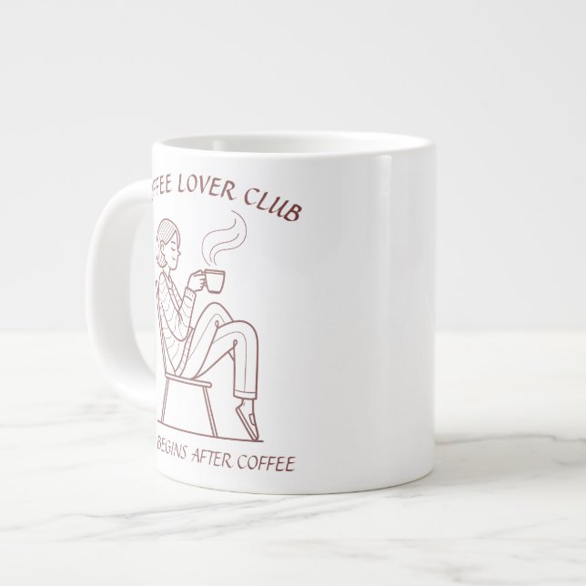 Coffe Lover Club: Livet Börjar Efter Kaffet Jumbo Mugg (Framsida vänster)