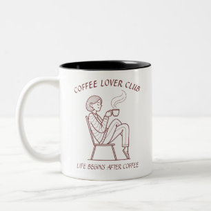 Coffe Lover Club: Livet Börjar Efter Kaffet Två-Tonad Mugg
