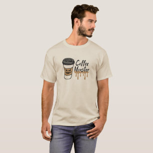 Coffe Monster Herr T-Shirt – Kaffeberoende Tee
