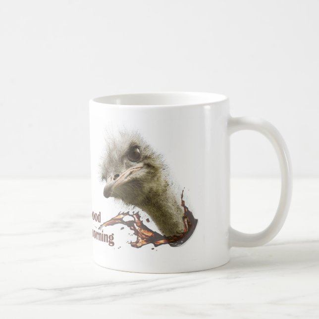 Coffe mug with ostrich plashing coffee kaffemugg (Höger)