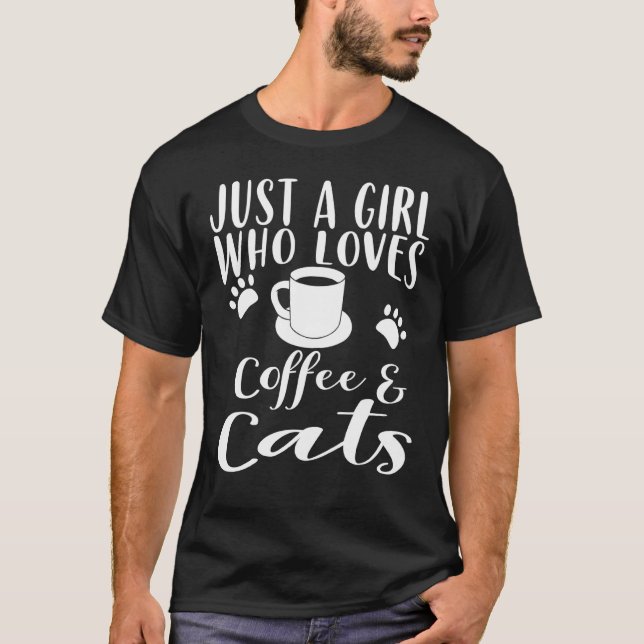 Coffe Och Katter Kläder - Kaffe Design T Shirt (Framsida)