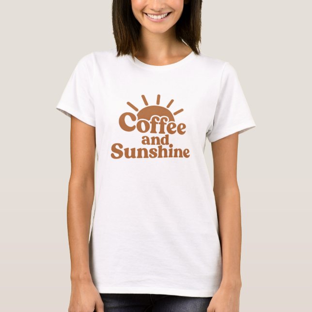 Coffe och solsken Retro solgrafisk t-shirt (Framsida)