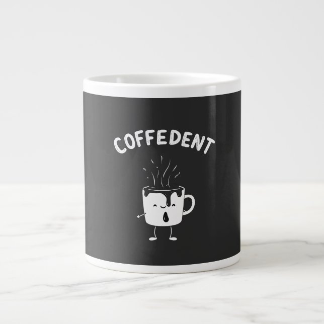 Coffedent Funny Kawaii Caffeine Kopp Älskare Jumbo Mugg (Framsidan)