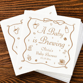 Coffee A Baby is Brewing Baby Shower Pappersservett