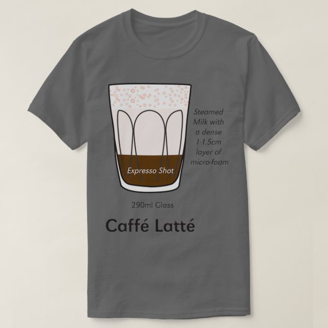 Coffee Addict Caff Latt 2 T Shirt (Design framsida)