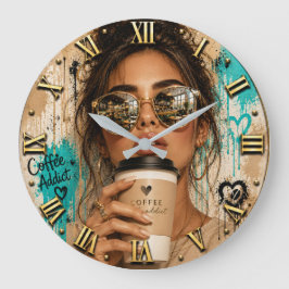 Coffee Addict Luxury Fashion Chic Woman Portrait Stor Klocka