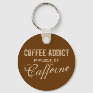 Coffee addict powered by caffeine keychains nyckelring