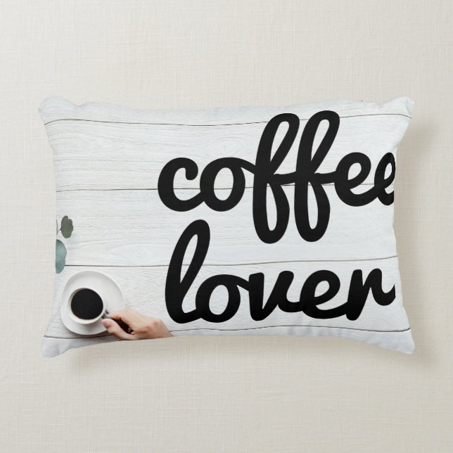 Coffee Älskare accent Pillow Prydnadskudde (Framsidan)