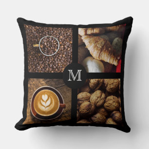 Coffee Älskare anpassningsbar monogram dekorativ k Kudde
