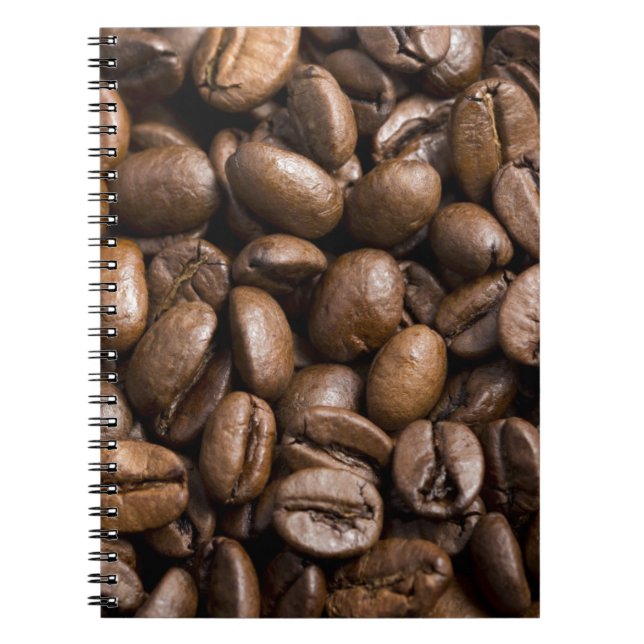 Coffee Älskare Beans Brown Background Anteckningsbok Med Spiral (Framsidan)