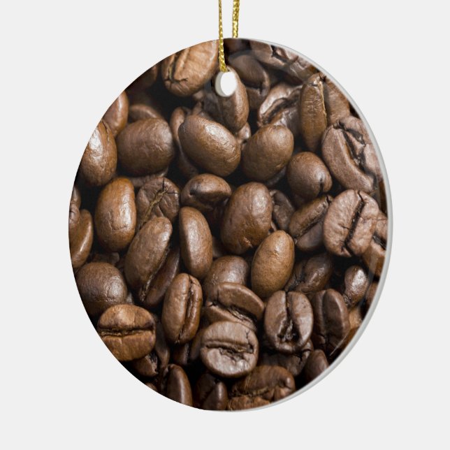 Coffee Älskare Beans Brown Background Julgransprydnad Keramik (Vänster)