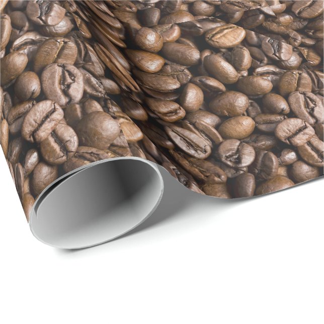 Coffee Älskare Beans Brown Background Presentpapper (Rullad Hörn)