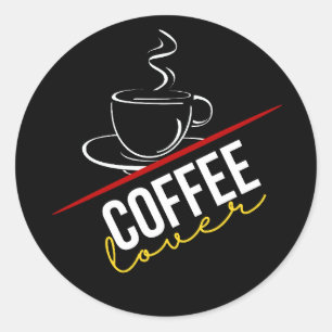 Coffee Älskare Classic Round Sticker Runt Klistermärke