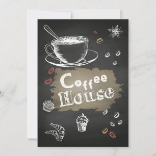 Coffee Älskare Coffee house Blackboard Inbjudningar