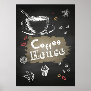 Coffee Älskare Coffee house Blackboard Poster