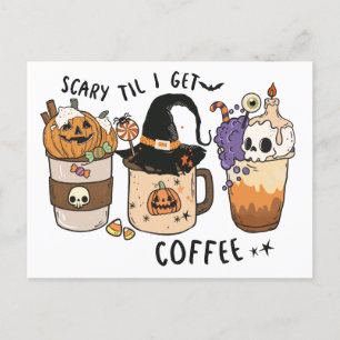 Coffee Älskare Funny Halloween Witch Hälsning Vykort