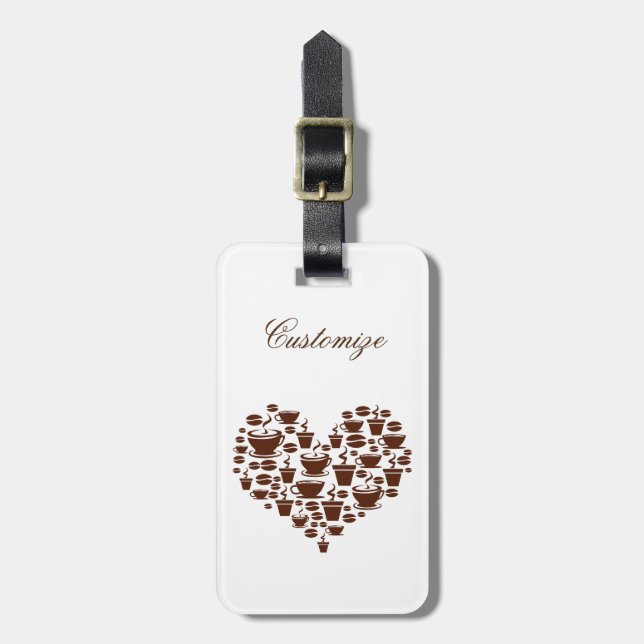 Coffee Älskare Heart Thunder_Cove Bagagebricka (Vertikal Framsida)