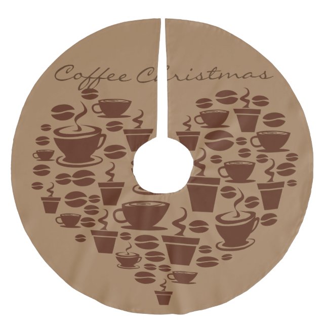 Coffee Älskare Heart Thunder_Cove  Julgransmatta Borstad Polyester (Framsidan)