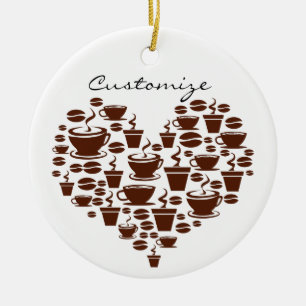 Coffee Älskare Heart Thunder_Cove Julgransprydnad Keramik