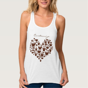 Coffee Älskare Heart Thunder_Cove Linne Med Racerback