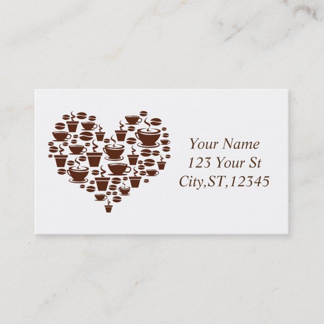 Coffee Älskare Heart Thunder_Cove Visitkort (Framsida)
