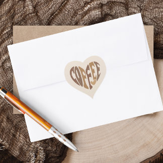 Coffee Älskare Hjärtformat Klistermärke