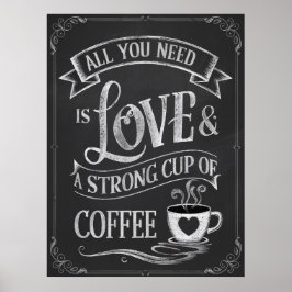 COFFEE ÄLSKARE KITCHEN CHALKBOARD POSTER