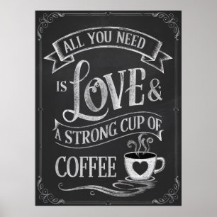 COFFEE ÄLSKARE KITCHEN CHALKBOARD POSTER