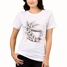 Coffee Älskare Line Art T-Shirt - Breed Mood