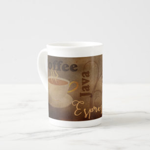 Coffee Älskare Ord Art Bone China Mugg Benporslin Mugg
