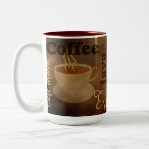 Coffee Älskare Ord Art Två-Tonad Mugg