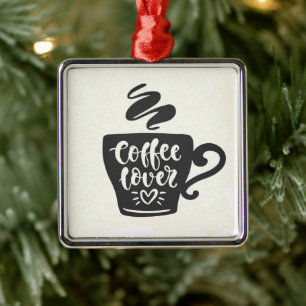 ***COFFEE ÄLSKARE** ROLIGT ANYTIME ORNAME JULGRANSPRYDNAD METALL