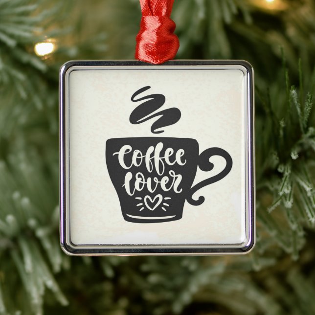 ***COFFEE ÄLSKARE** ROLIGT ANYTIME ORNAME JULGRANSPRYDNAD METALL (Träd)