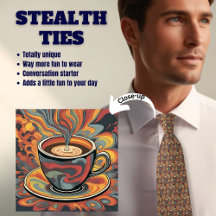 Coffee Älskare Stealth men Groovy Neck Tie