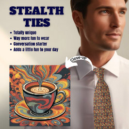 Coffee Älskare Stealth men Groovy Neck Tie Slips