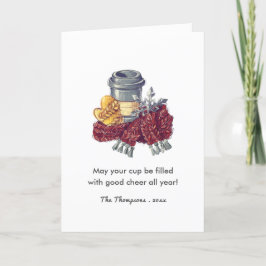 Coffee Älskare under jul Cheer Hälsning Photo Helgkort