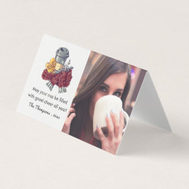 Coffee Älskare under jul Cheer Hälsning Photo Kort