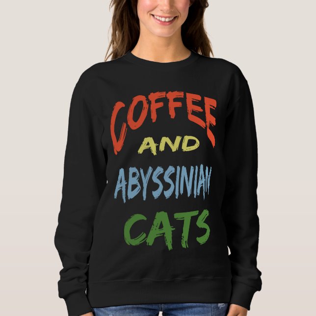 Coffee and Abyssinian Cats For Abyssinian Cat T Shirt (Framsida)