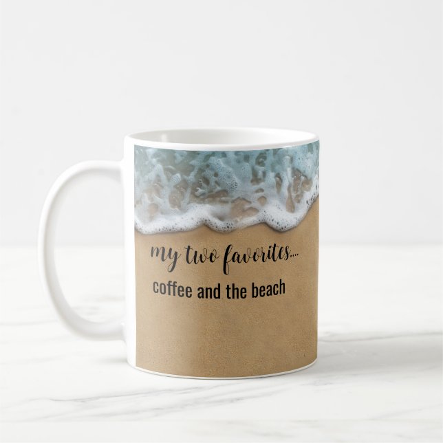 Coffee And Beach Theme Coastal Kaffemugg (Vänster)