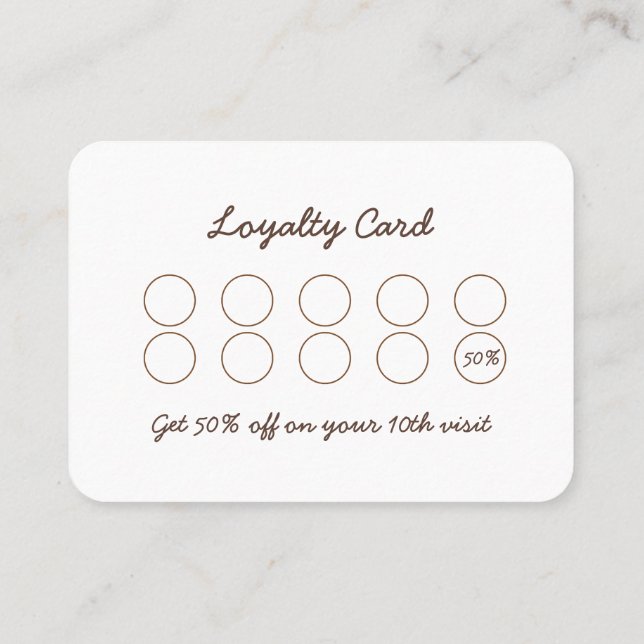 Coffee and Cake Business Loyalty Card Visitkort (Baksida)
