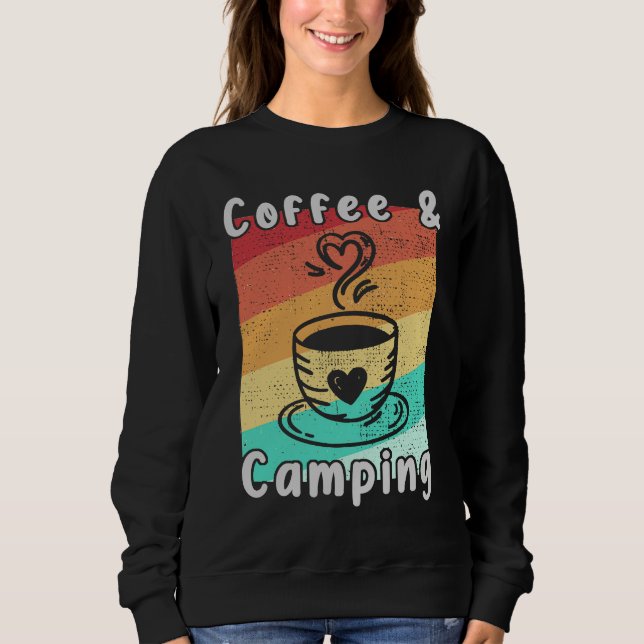 Coffee and Camping Camper Lover Funny Camping  1 T Shirt (Framsida)
